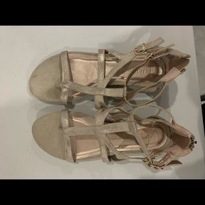 Gold strappy sandals